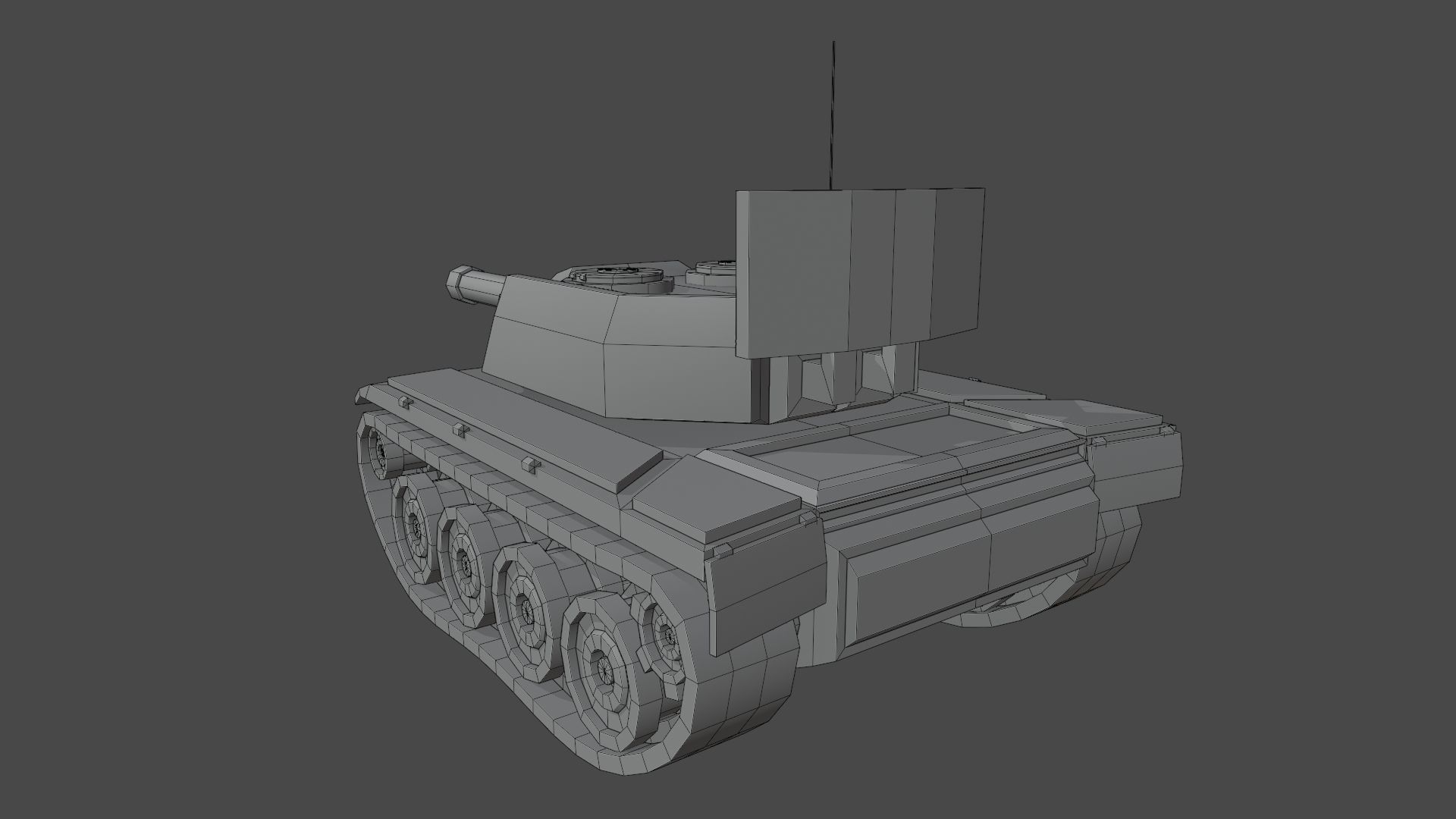 Simple Stylized Tank Low-poly 3D model_14
