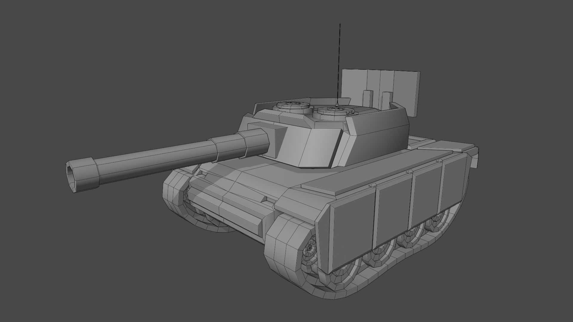 Simple Stylized Tank Low-poly 3D model_3