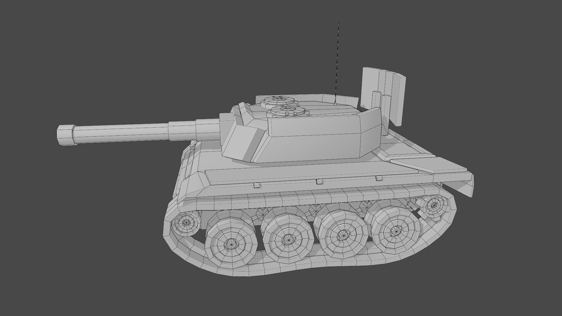 Simple Stylized Tank Low-poly 3D model_11