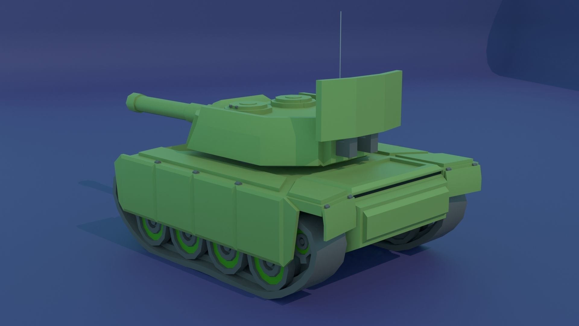 Simple Stylized Tank Low-poly 3D model_21