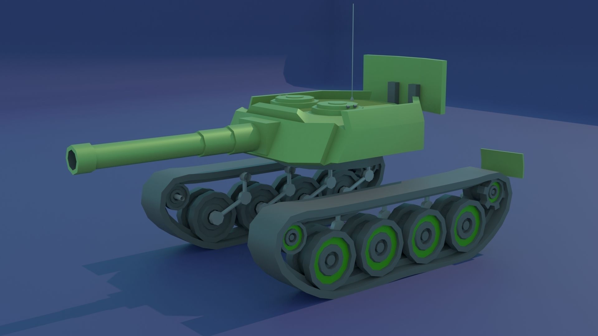 Simple Stylized Tank Low-poly 3D model_20