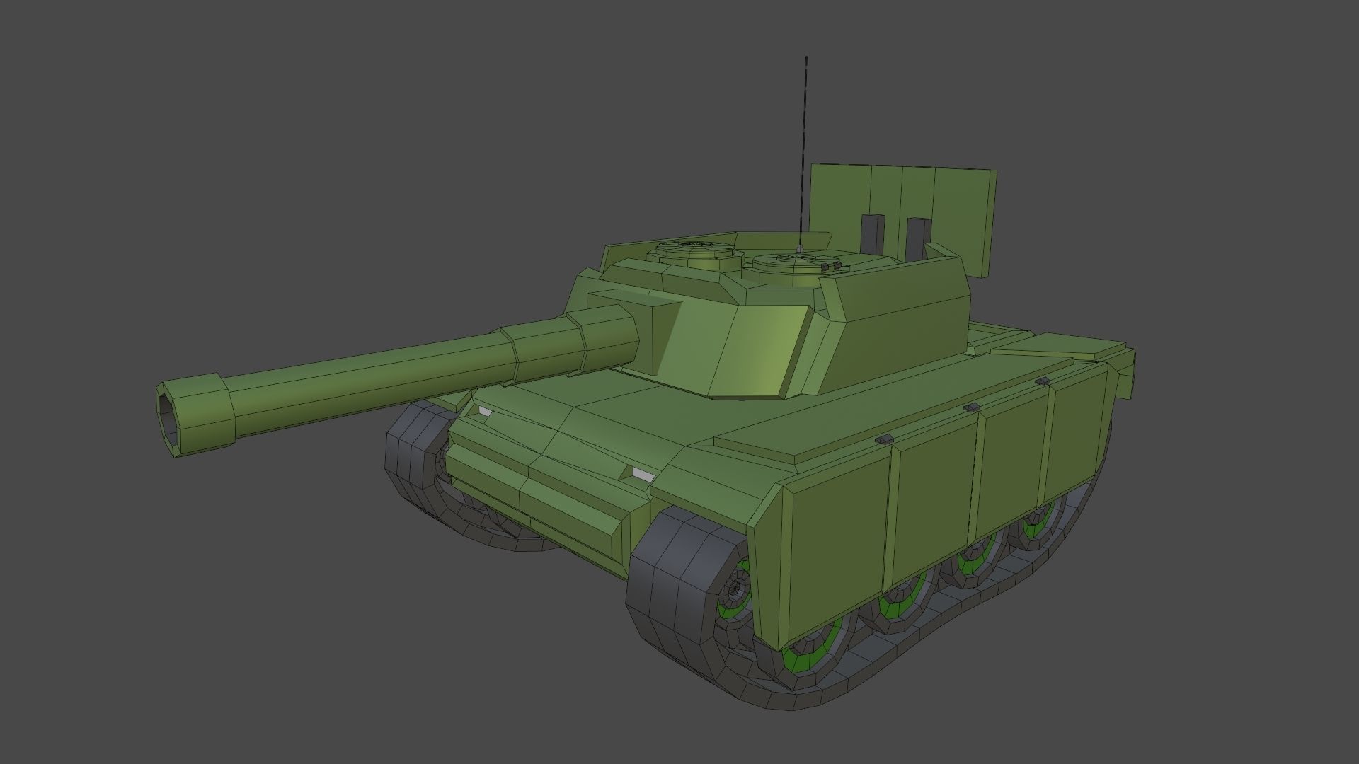 Simple Stylized Tank Low-poly 3D model_7