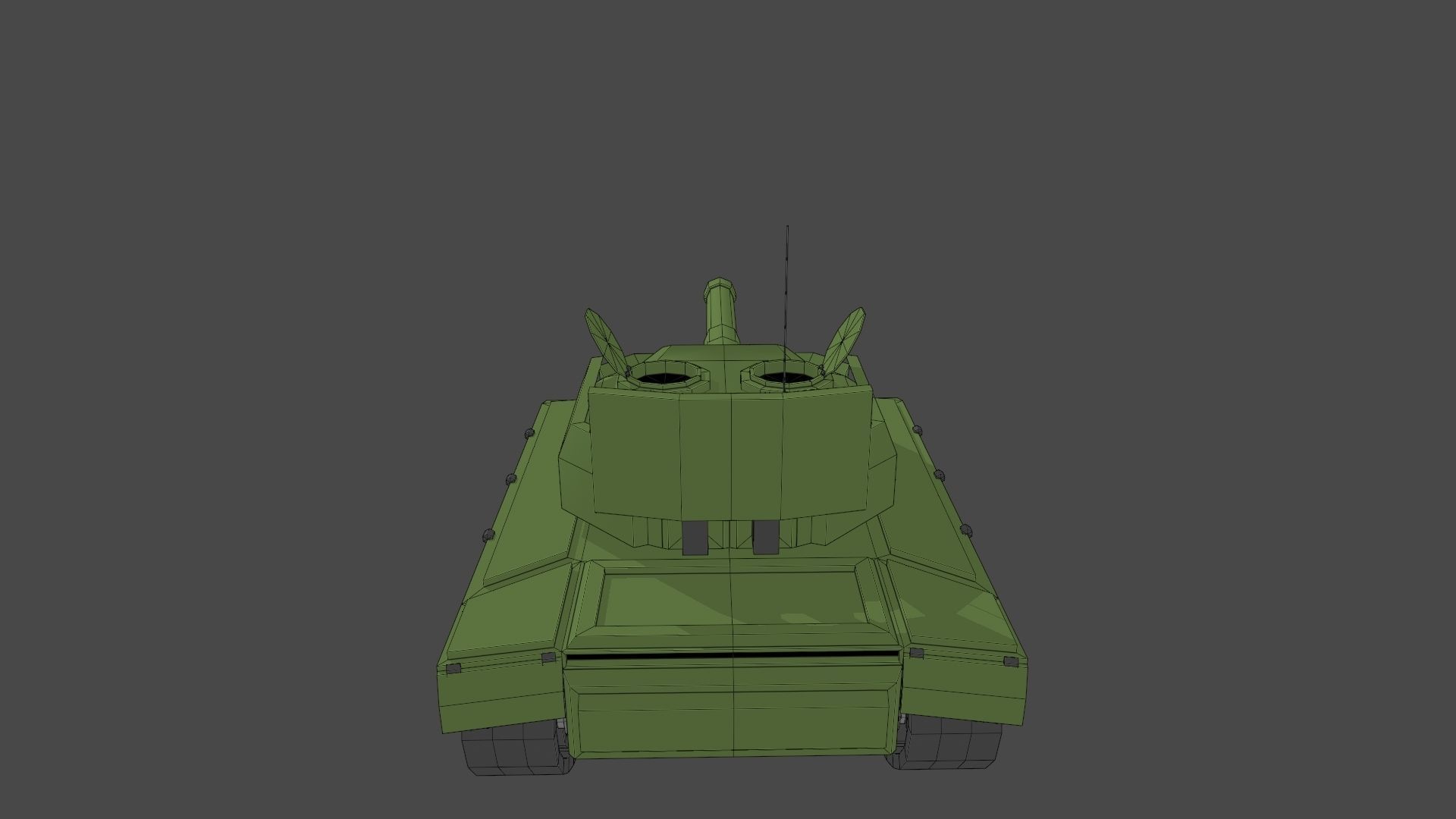 Simple Stylized Tank Low-poly 3D model_19