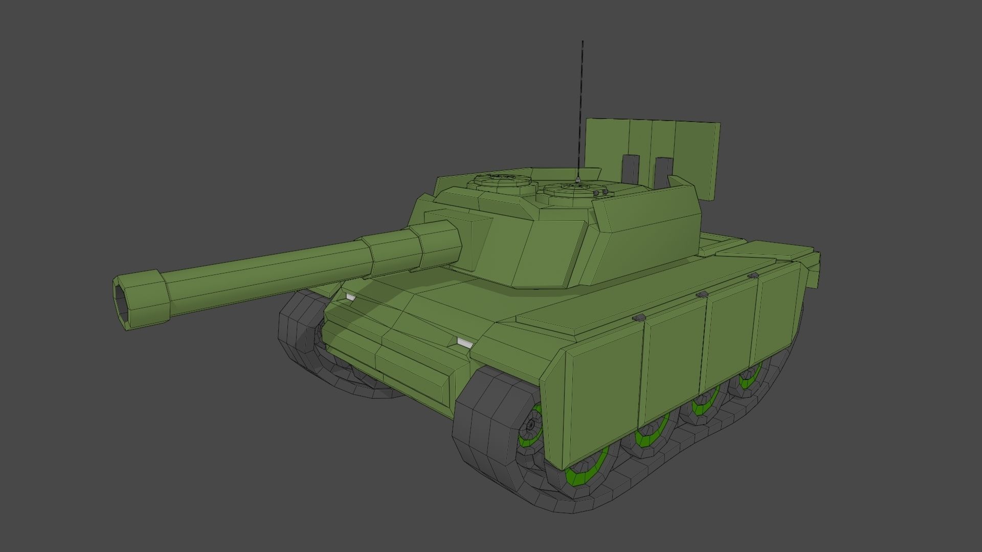 Simple Stylized Tank Low-poly 3D model_6