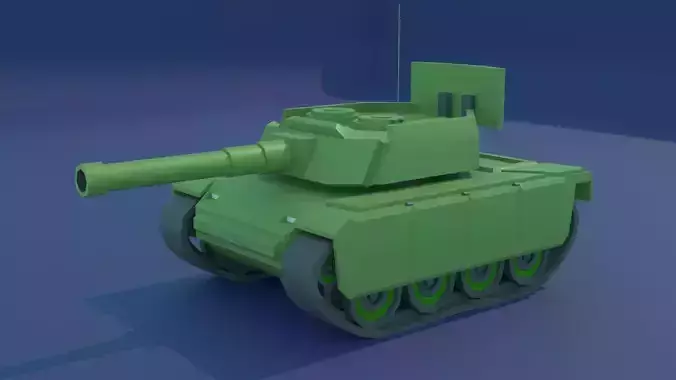 Simple Stylized Tank Low-poly 3D model