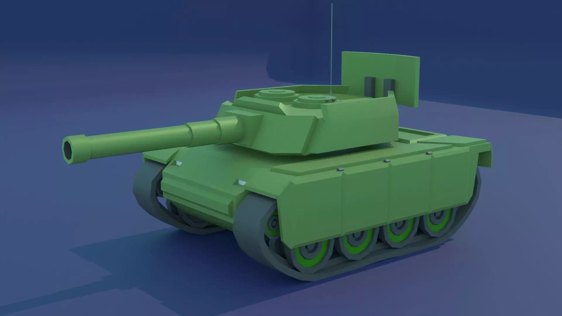 Simple Stylized Tank Low-poly 3D model_0