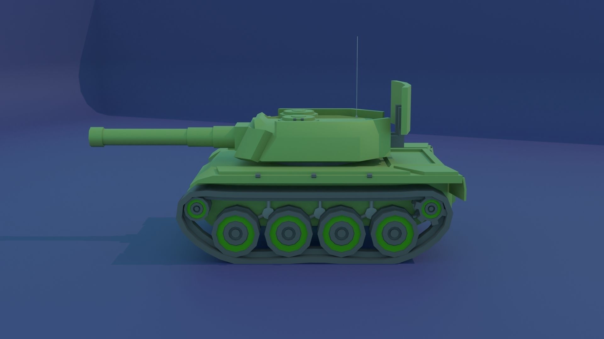 Simple Stylized Tank Low-poly 3D model_2