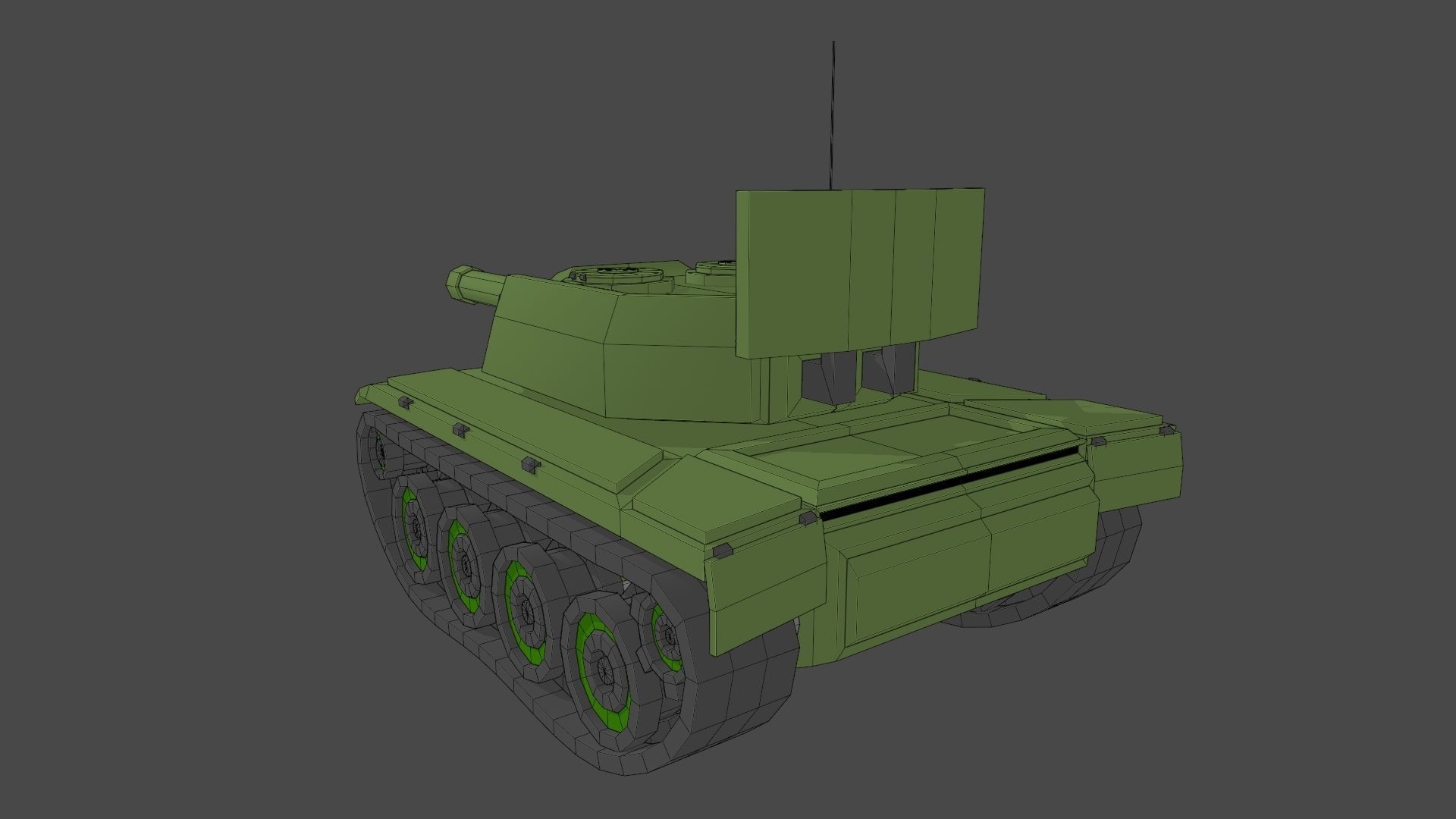 Simple Stylized Tank Low-poly 3D model_17