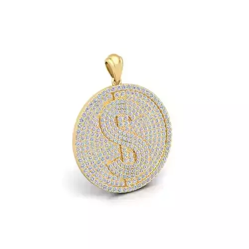 Doller Ice Pendent 3d Model And Render Detail