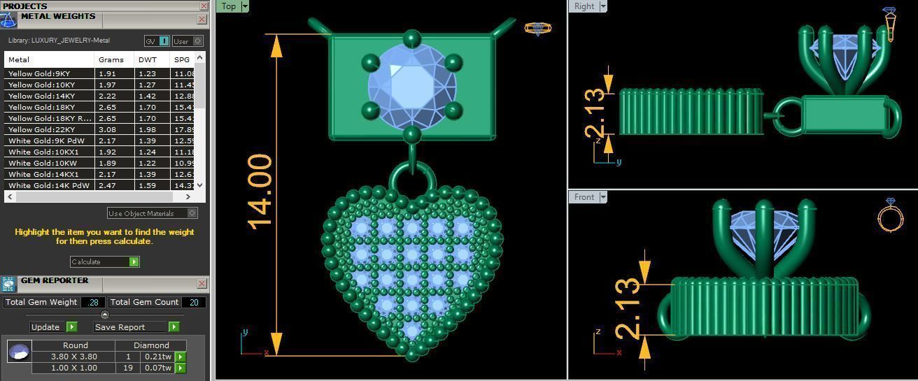 Heart Pendent 3d Model and Render Detail 3D print model_6