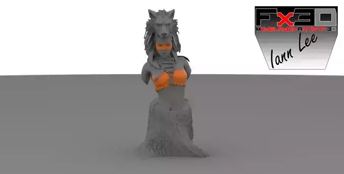 BUSTO MUJER LOBO INDIGENA BUST WOLF WOMAN AMERINDIAN ADORNO 3D print model