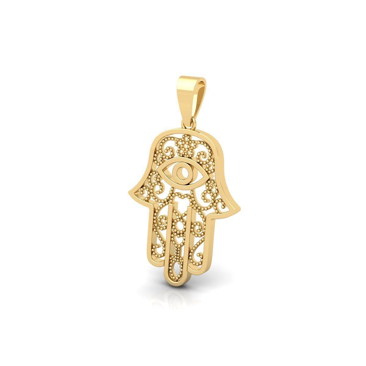 Hamsa Pendent 3d Model 3D print model_10