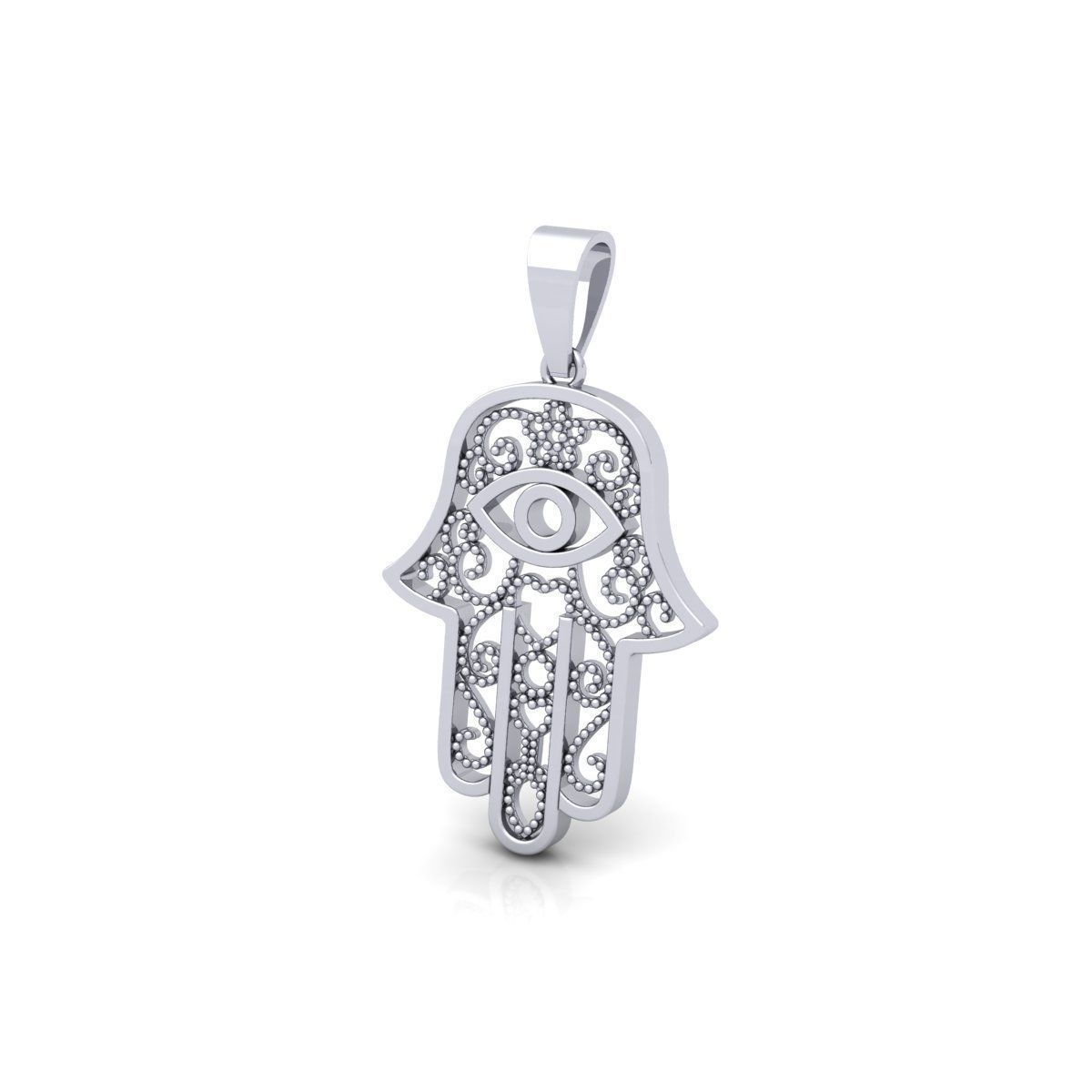 Hamsa Pendent 3d Model 3D print model_12