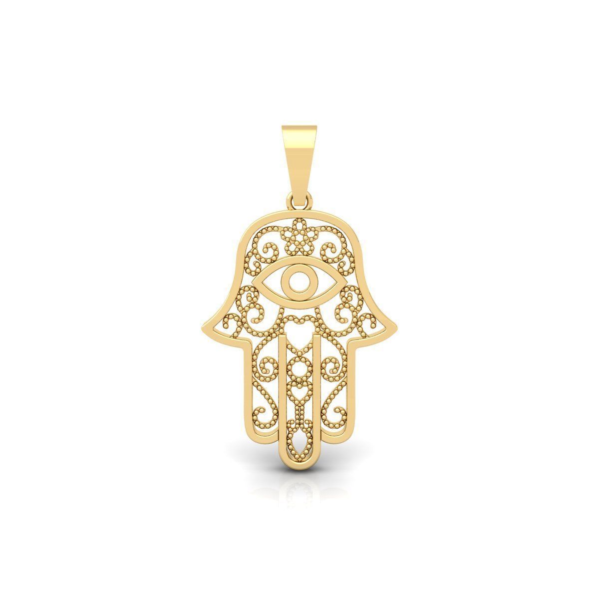 Hamsa Pendent 3d Model 3D print model_7