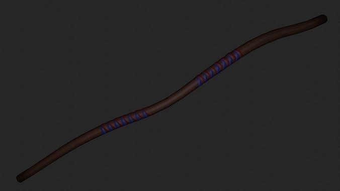 Wooden Staff Low-poly 3D model