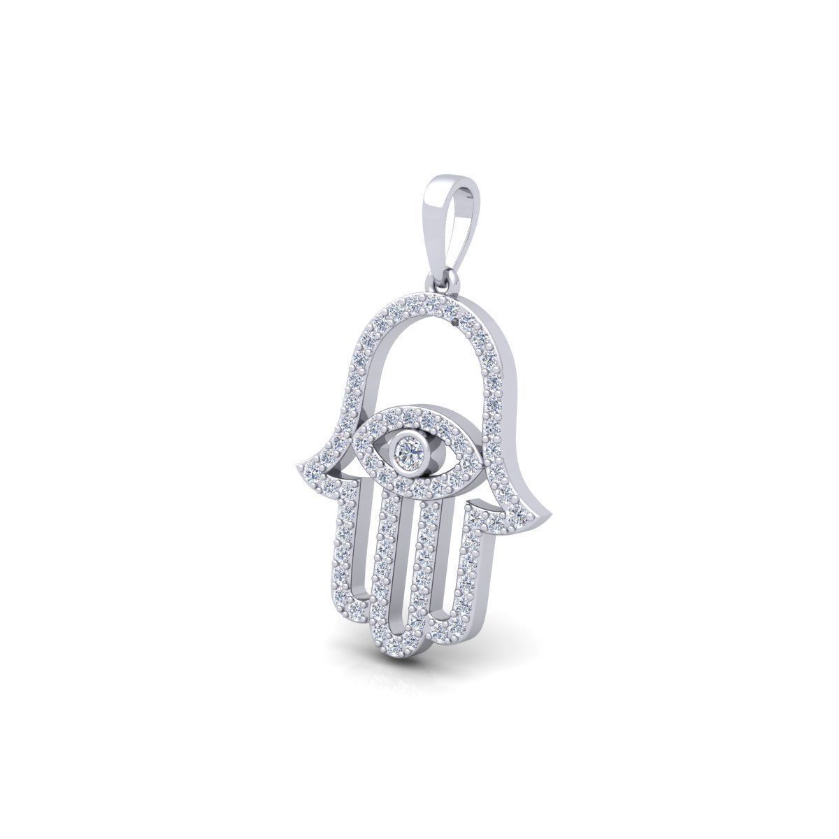 Hamsa Pendent 3d Model and Render  3D print model_12