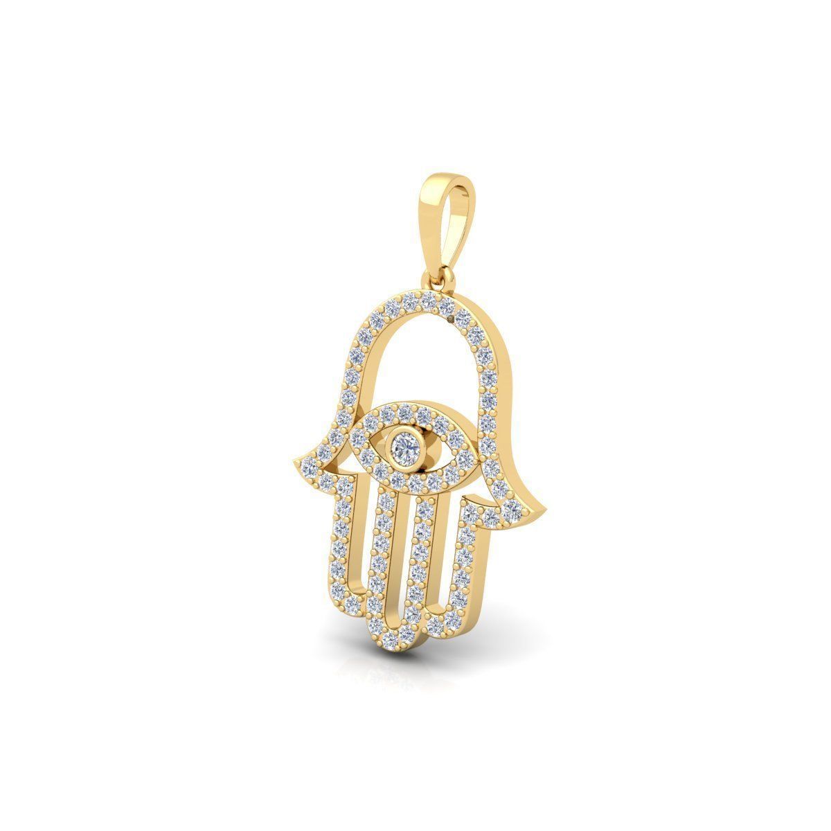 Hamsa Pendent 3d Model and Render  3D print model_10
