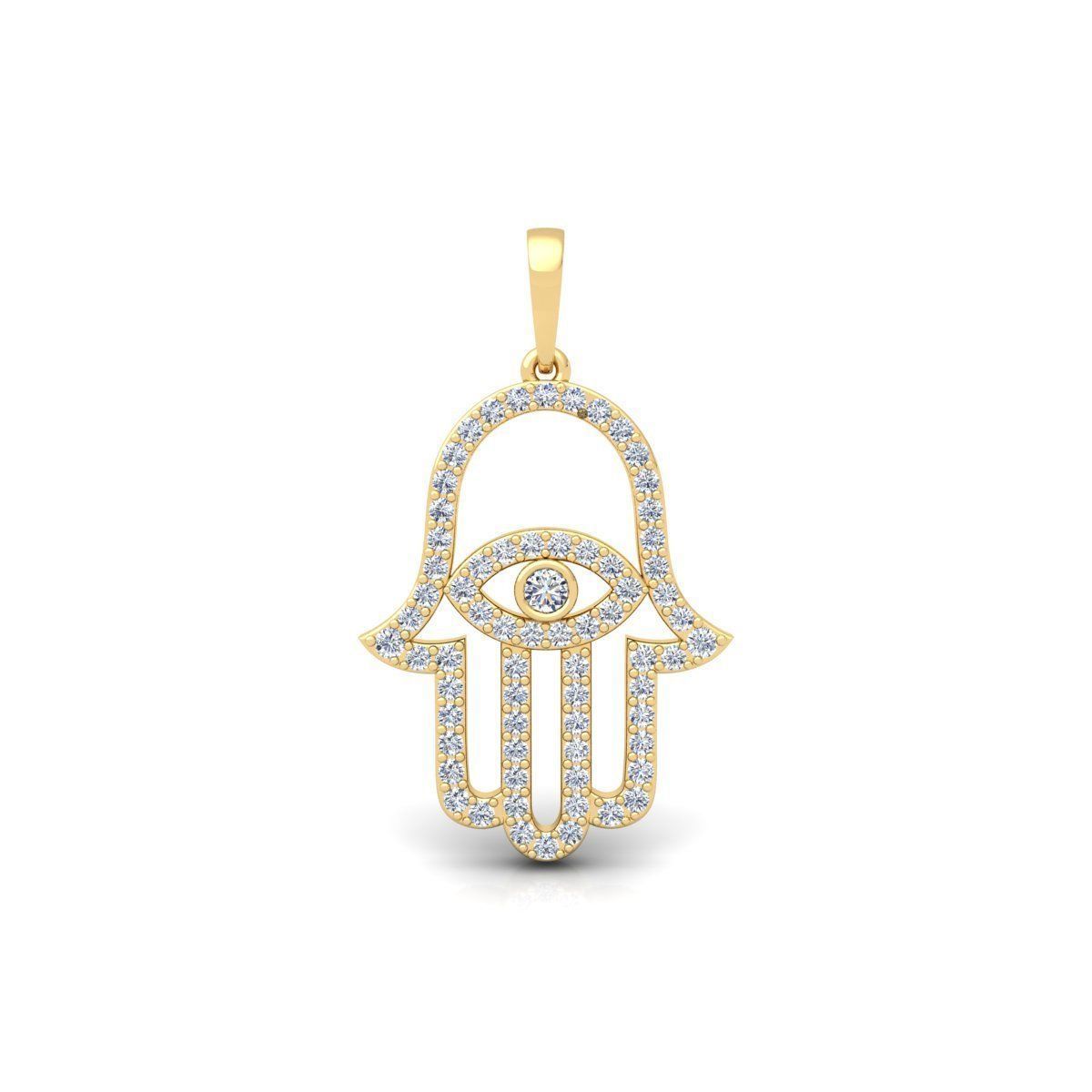 Hamsa Pendent 3d Model and Render  3D print model_1