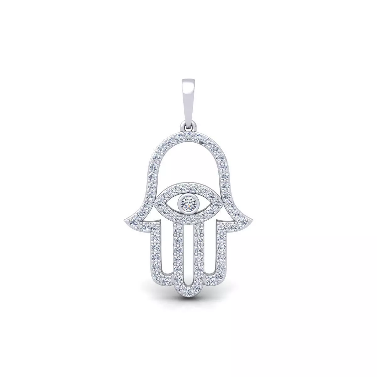 Hamsa Pendent 3d Model and Render  3D print model_0