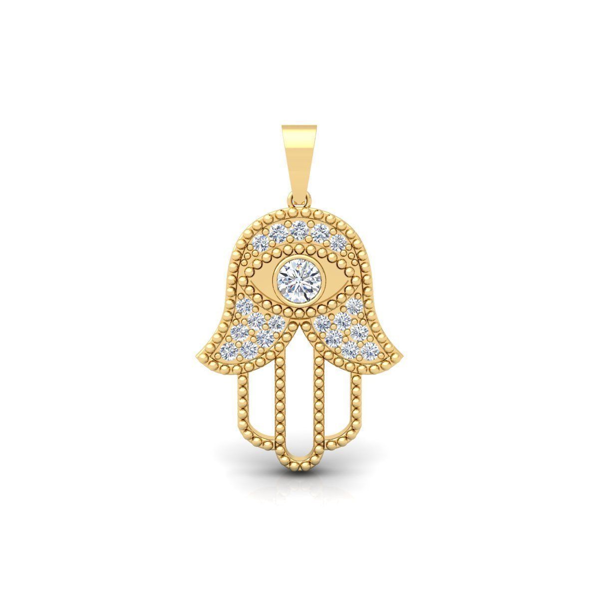 Hamsa Pendent 3d Model 3D print model_7
