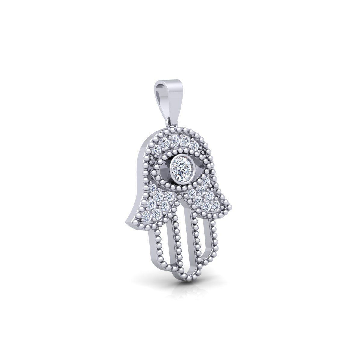 Hamsa Pendent 3d Model 3D print model_9