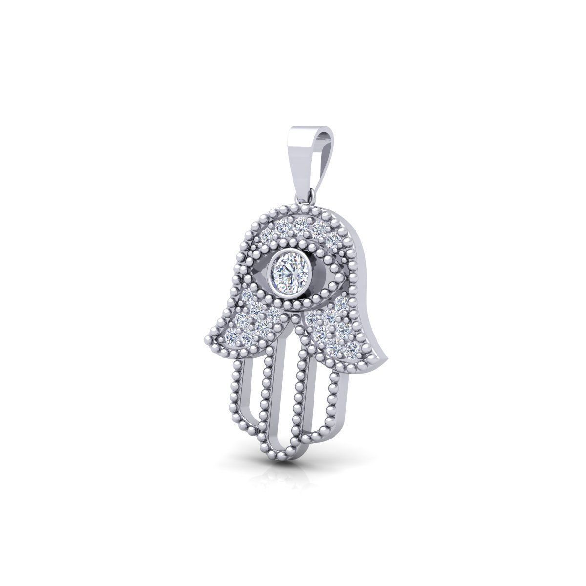 Hamsa Pendent 3d Model 3D print model_12