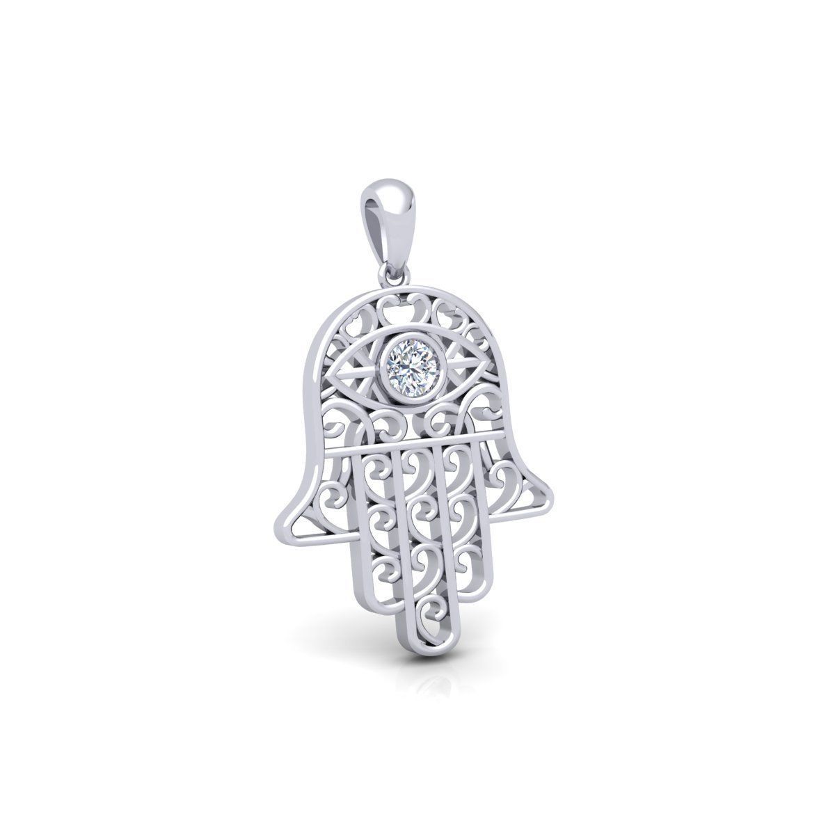 Hamsa Pendent 3d Model And Render  3D print model_9