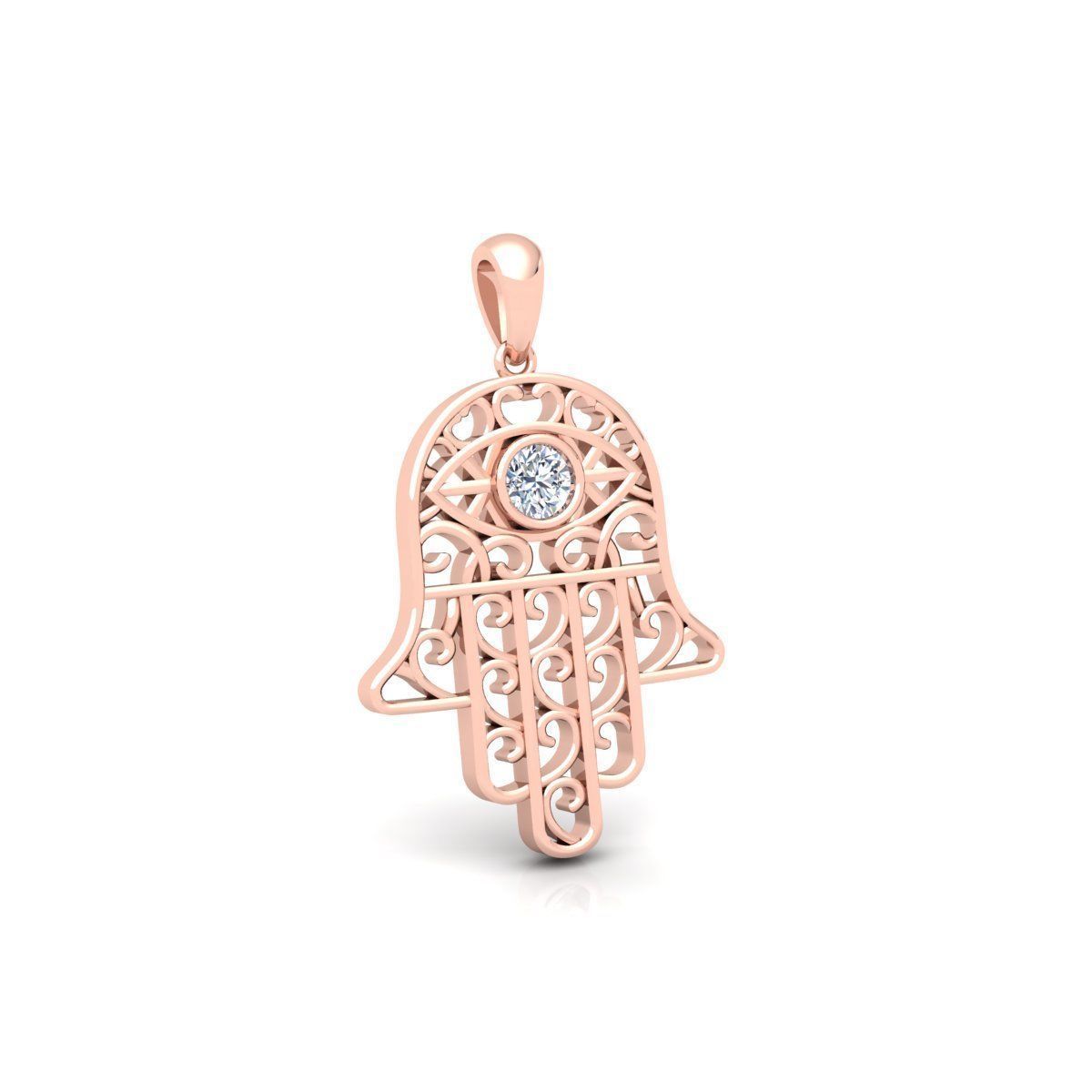 Hamsa Pendent 3d Model And Render  3D print model_8