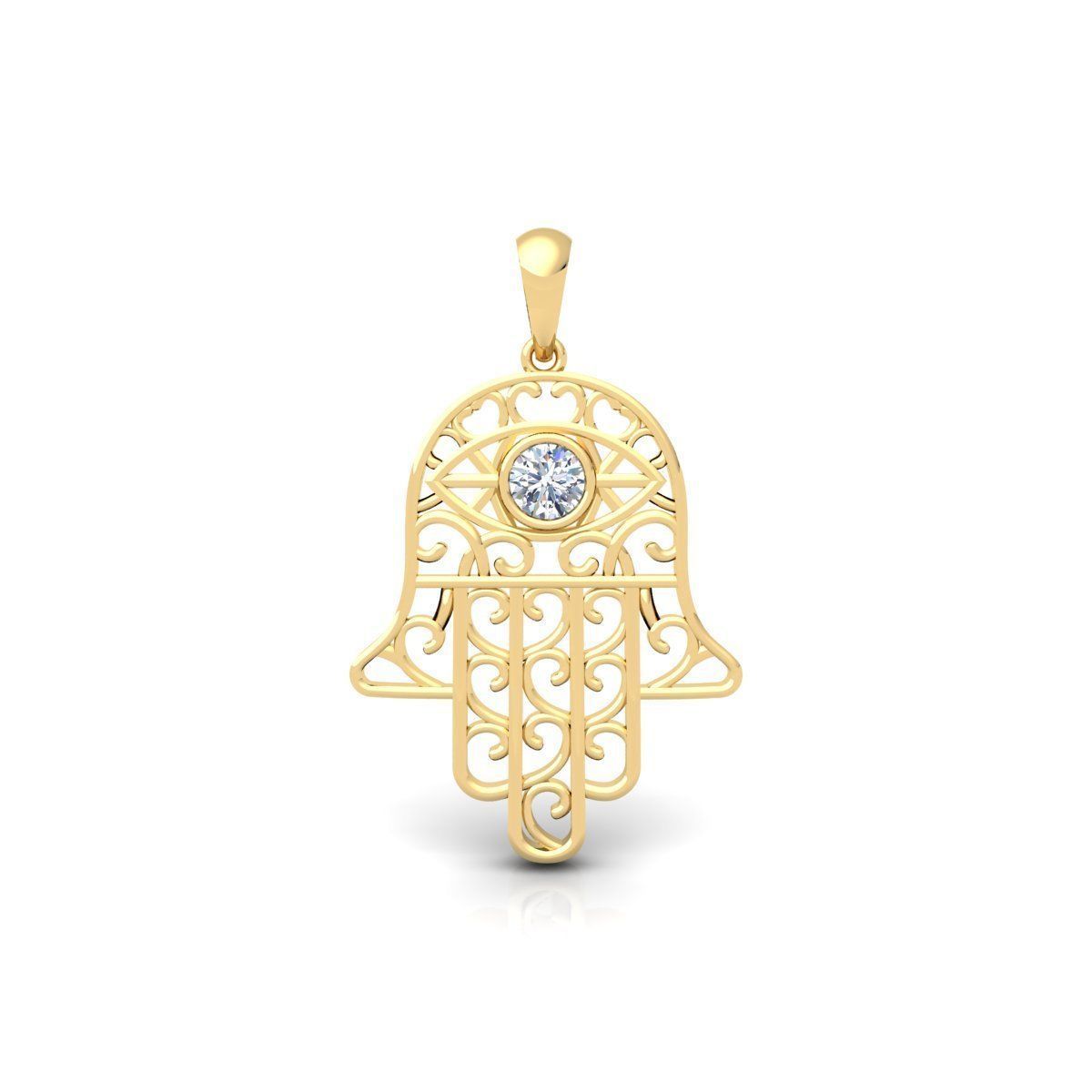 Hamsa Pendent 3d Model And Render  3D print model_7