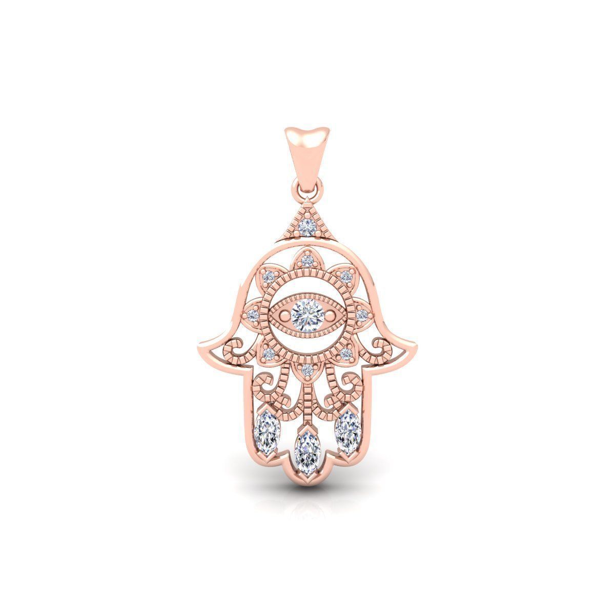Hamsa Pendent 3d Model and Render  3D print model_1