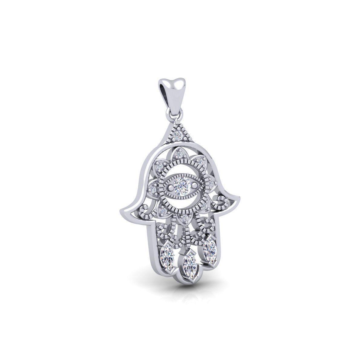 Hamsa Pendent 3d Model and Render  3D print model_9