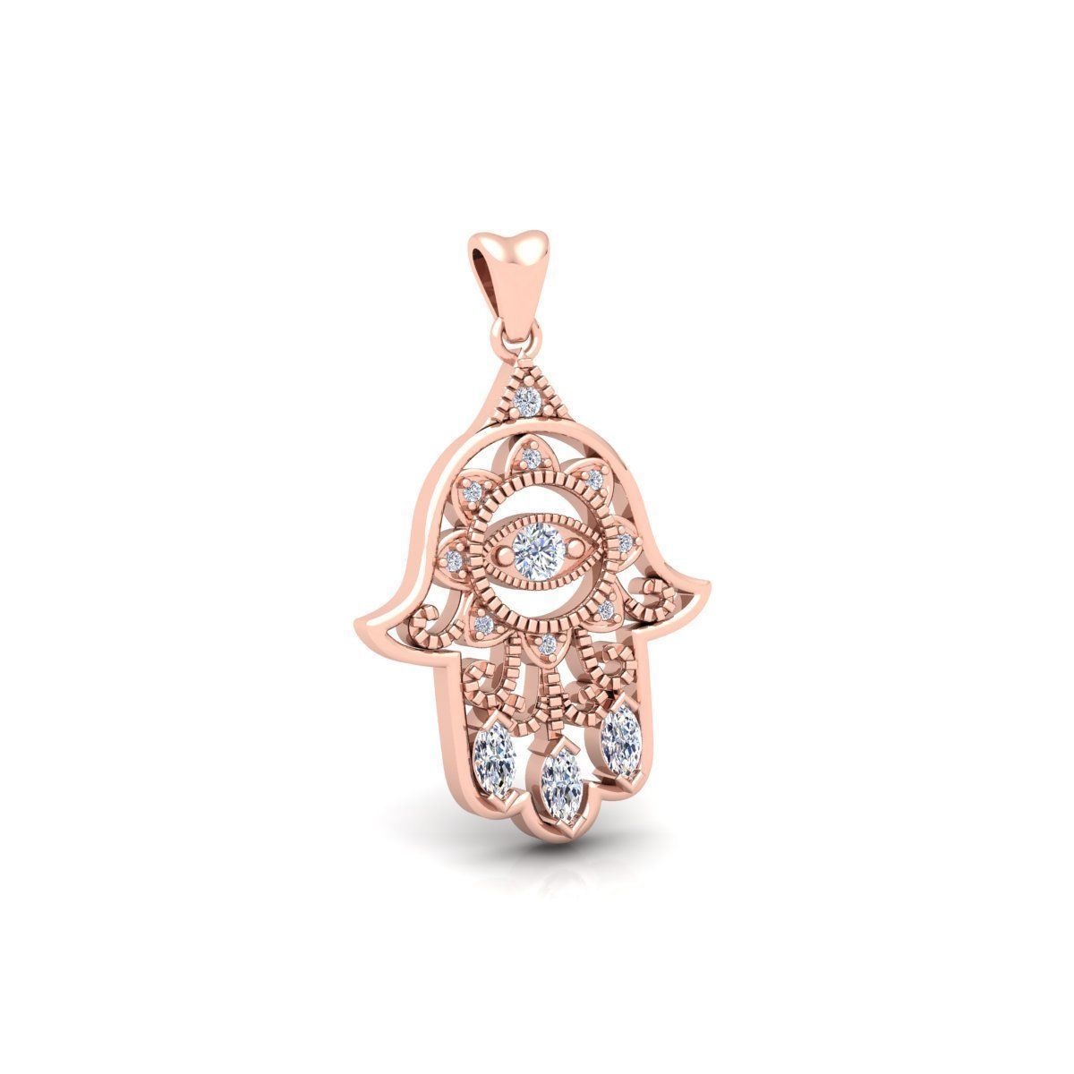 Hamsa Pendent 3d Model and Render  3D print model_8