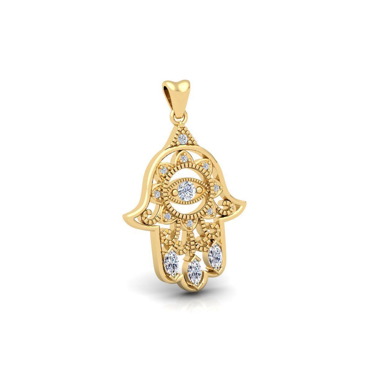 Hamsa Pendent 3d Model and Render  3D print model_7