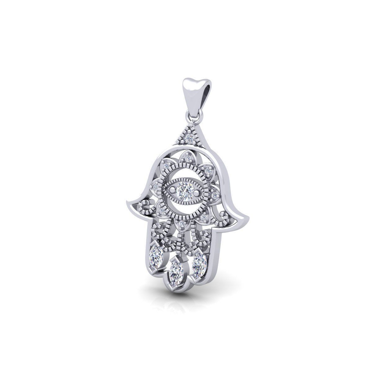 Hamsa Pendent 3d Model and Render  3D print model_12