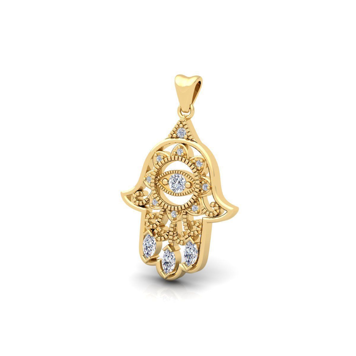 Hamsa Pendent 3d Model and Render  3D print model_10