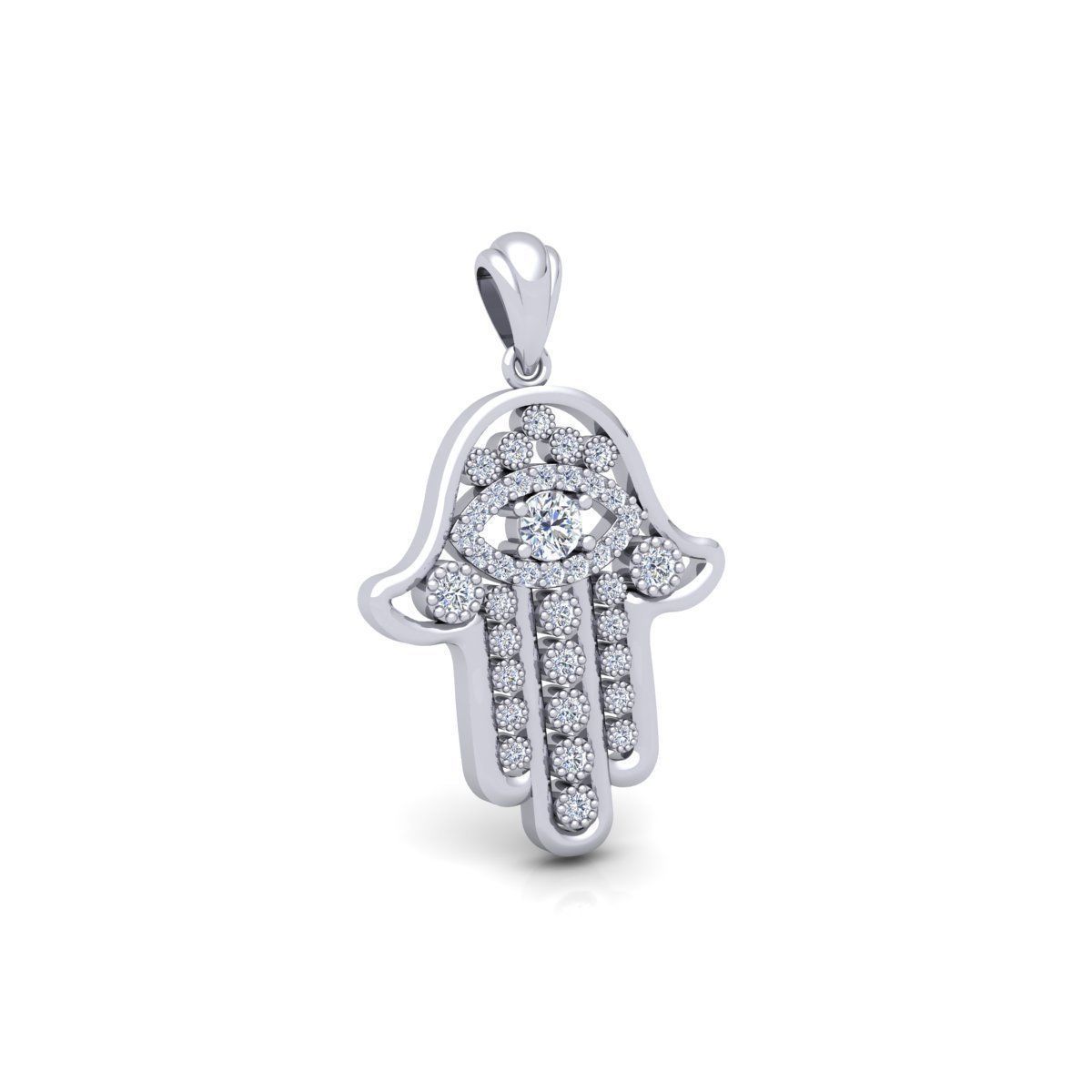 Hamsa Pendent 3d Model And Render  3D print model_9
