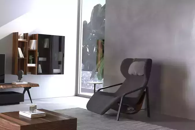 Armchair lounge chair with pillow