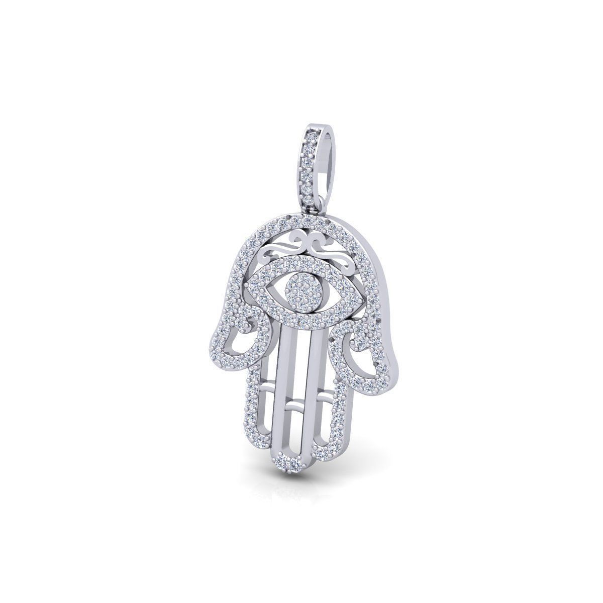 Hamsa Pendent 3d Model and Render 3D print model_12