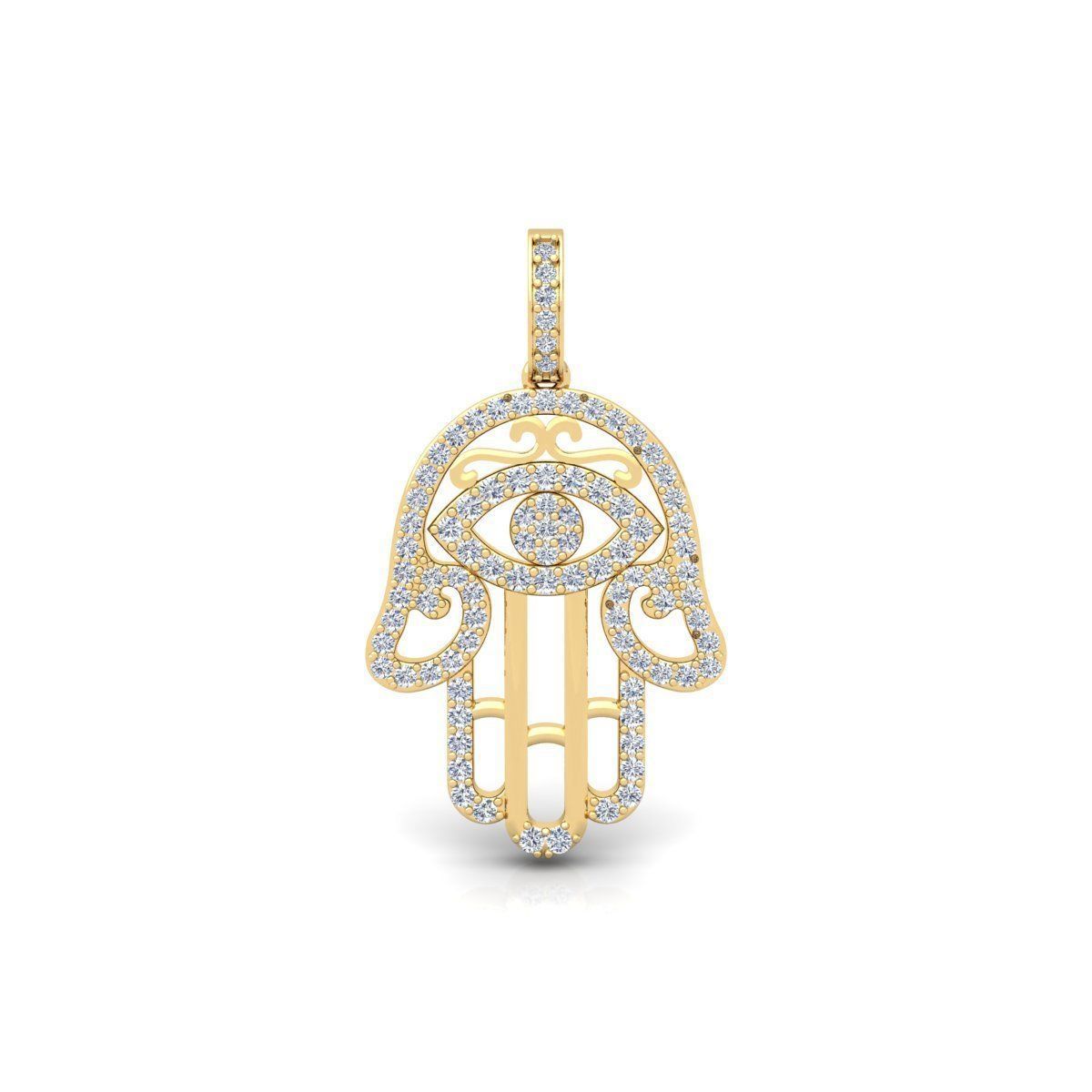 Hamsa Pendent 3d Model and Render 3D print model_2