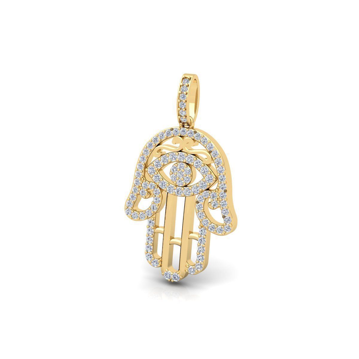 Hamsa Pendent 3d Model and Render 3D print model_10