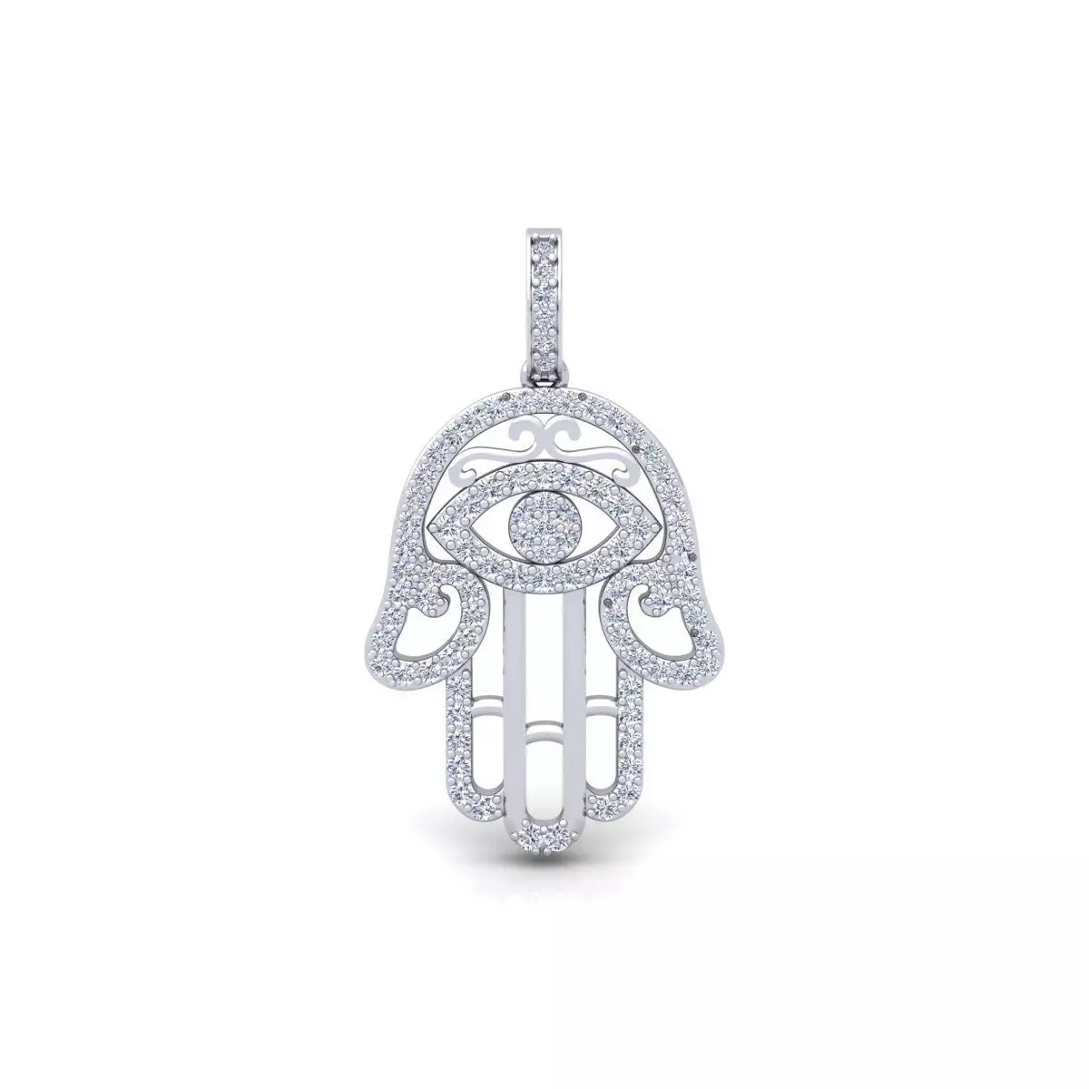 Hamsa Pendent 3d Model and Render 3D print model_0