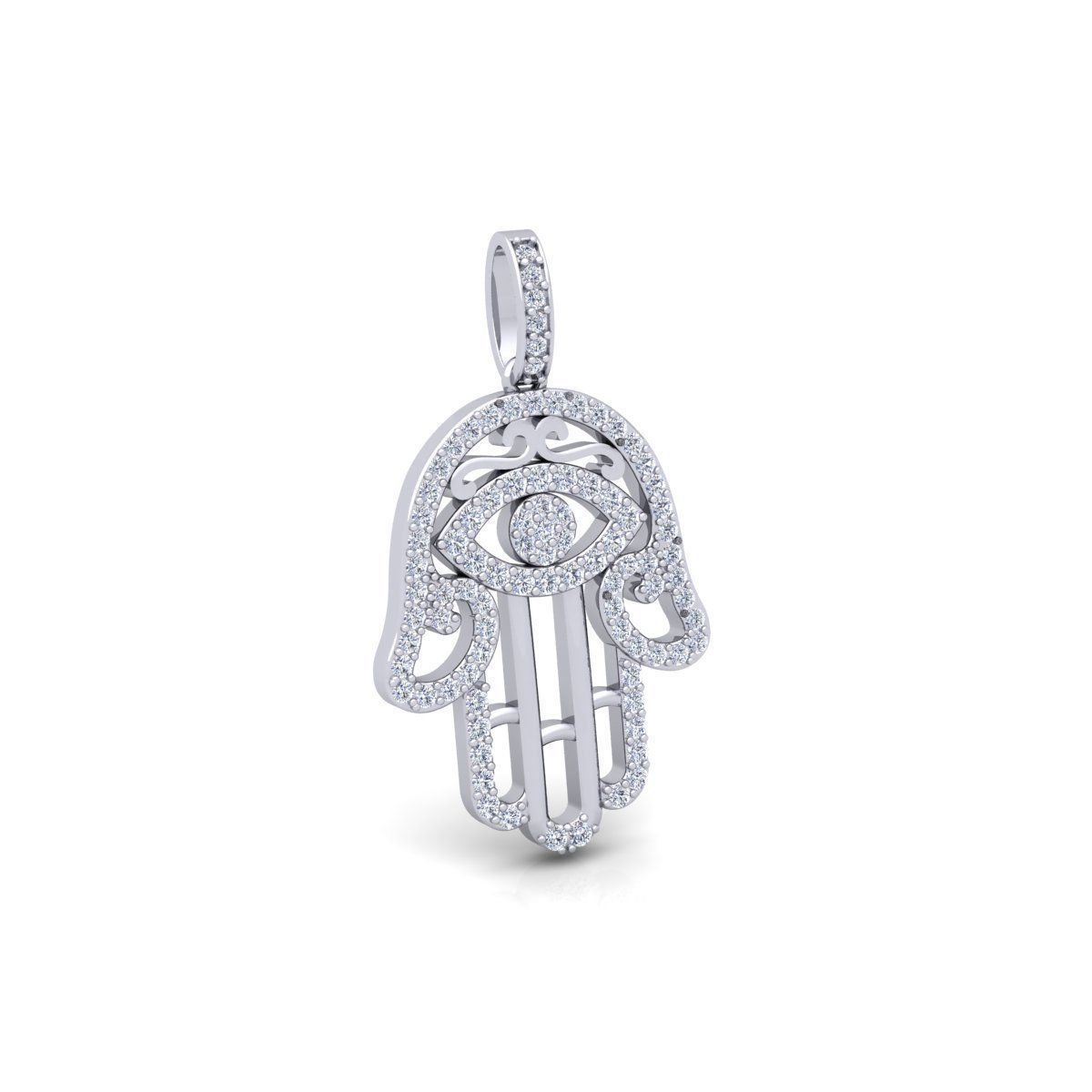 Hamsa Pendent 3d Model and Render 3D print model_9