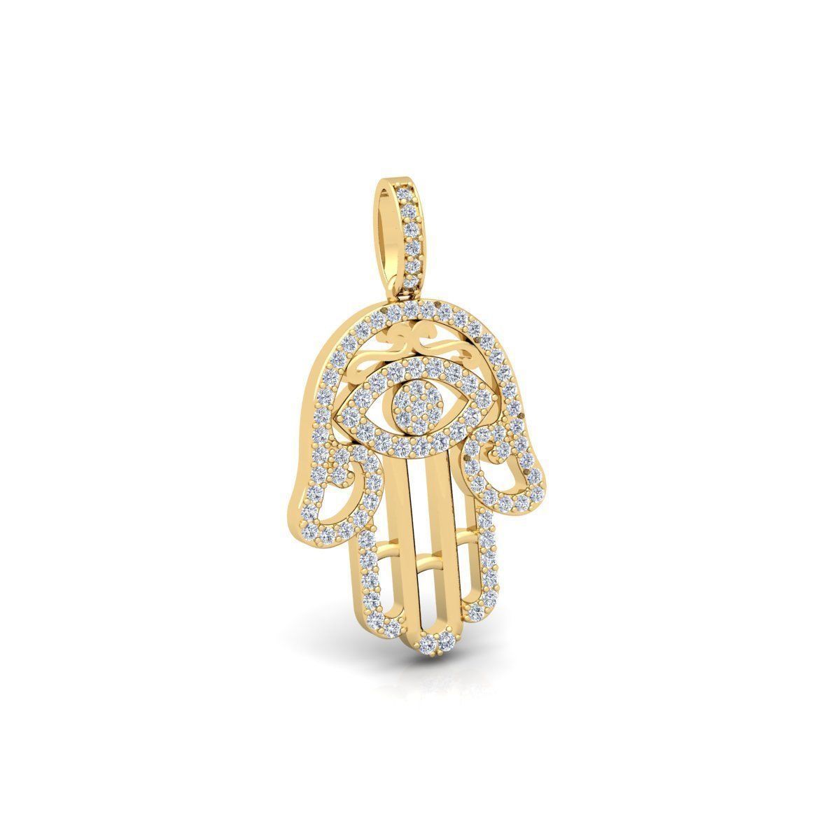 Hamsa Pendent 3d Model and Render 3D print model_7