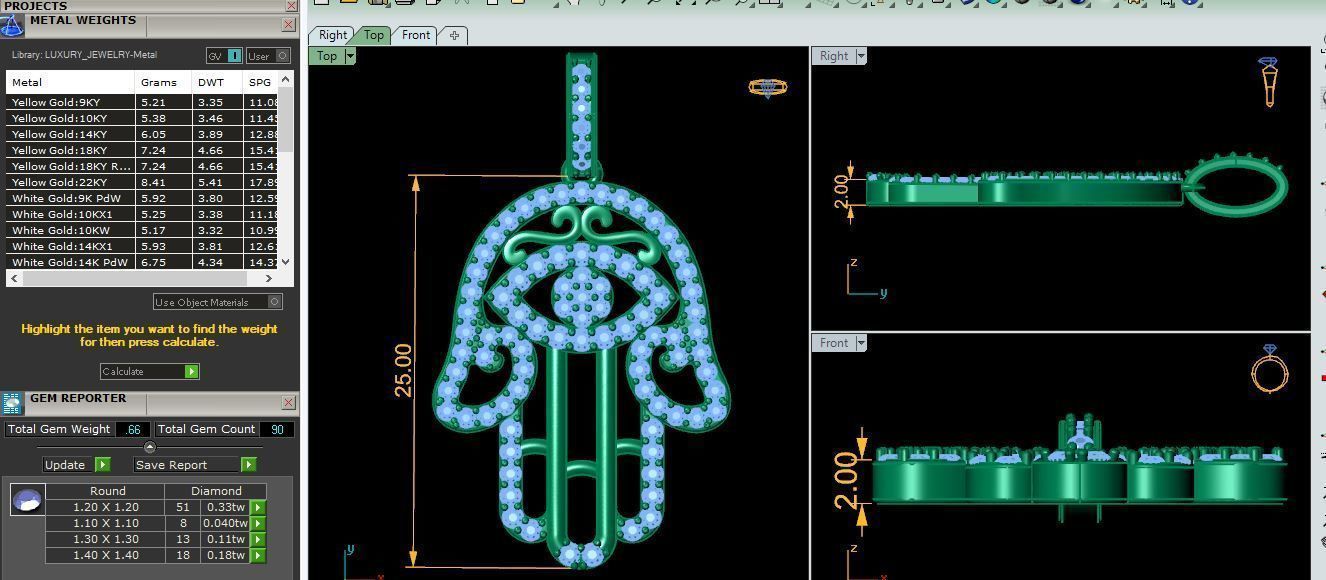 Hamsa Pendent 3d Model and Render 3D print model_6