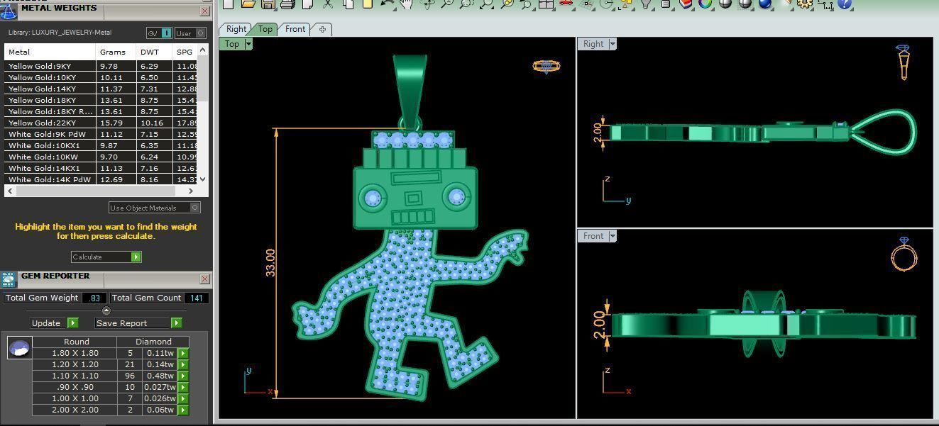 Teddy Pendent 3d Model And Render 3D print model_6