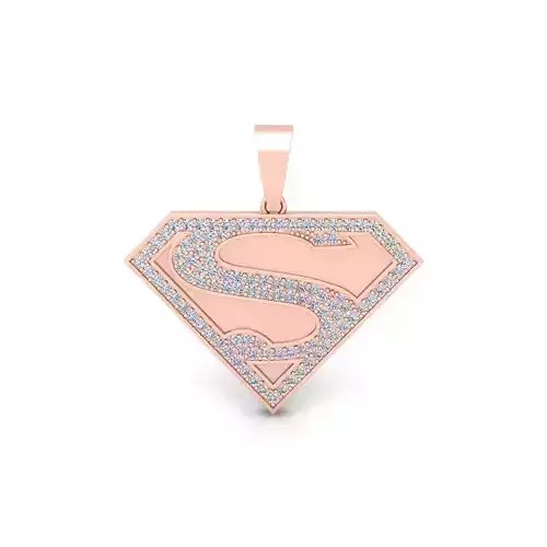 Superman Pendent 3d Model And Render 