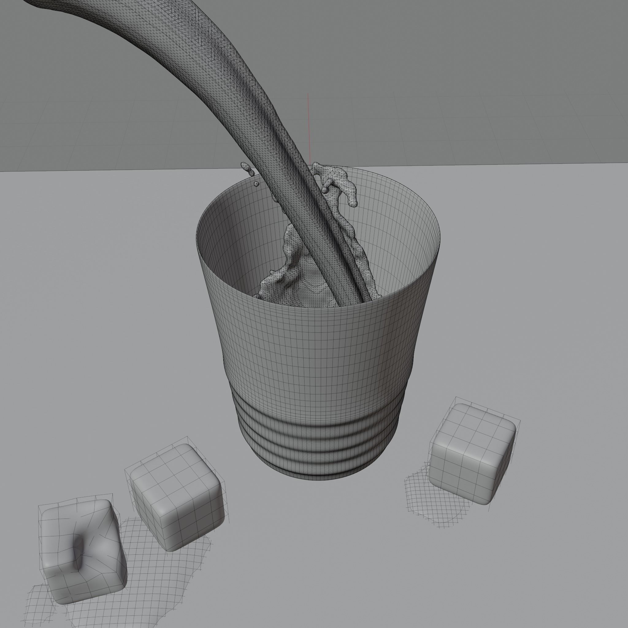 Water drink advertisement with icecubes 3D model_4