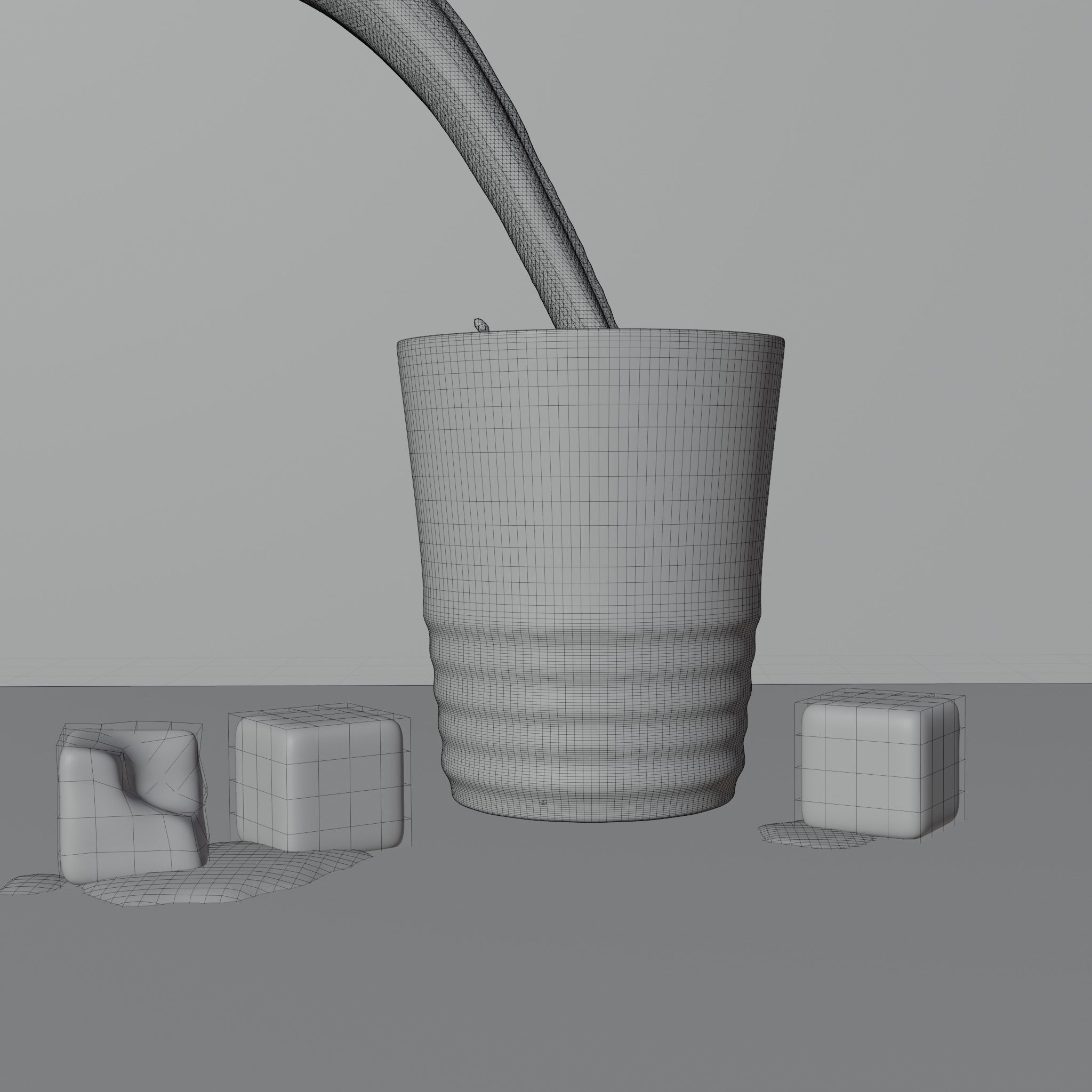 Water drink advertisement with icecubes 3D model_3