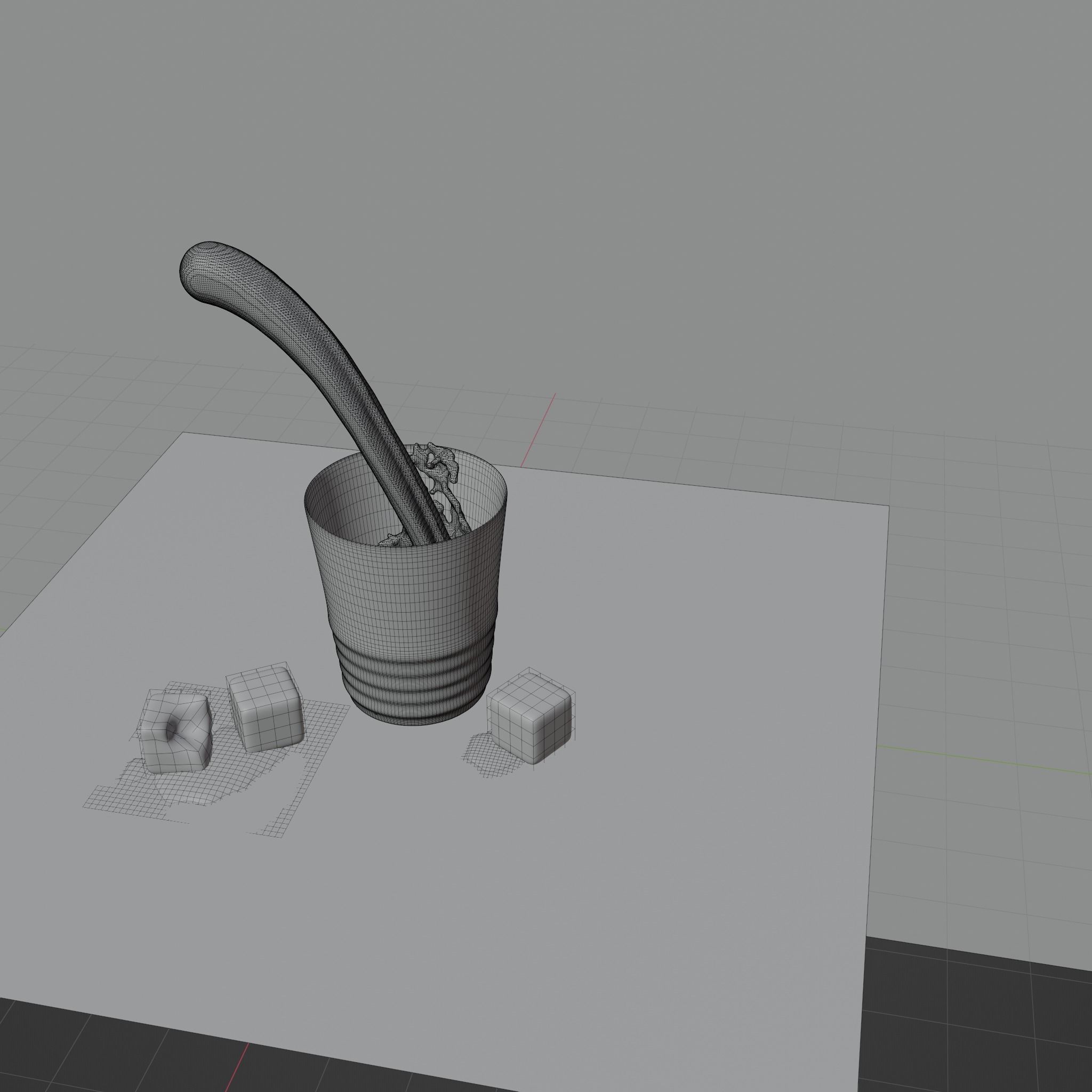 Water drink advertisement with icecubes 3D model_5