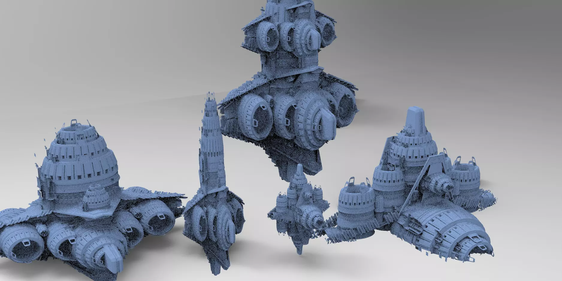 Star Freighter Grand battleship 5 designs  3D model_0